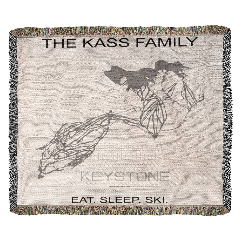 PERSONALIZED KEYSTONE, COLORADO WOVEN BLANKET