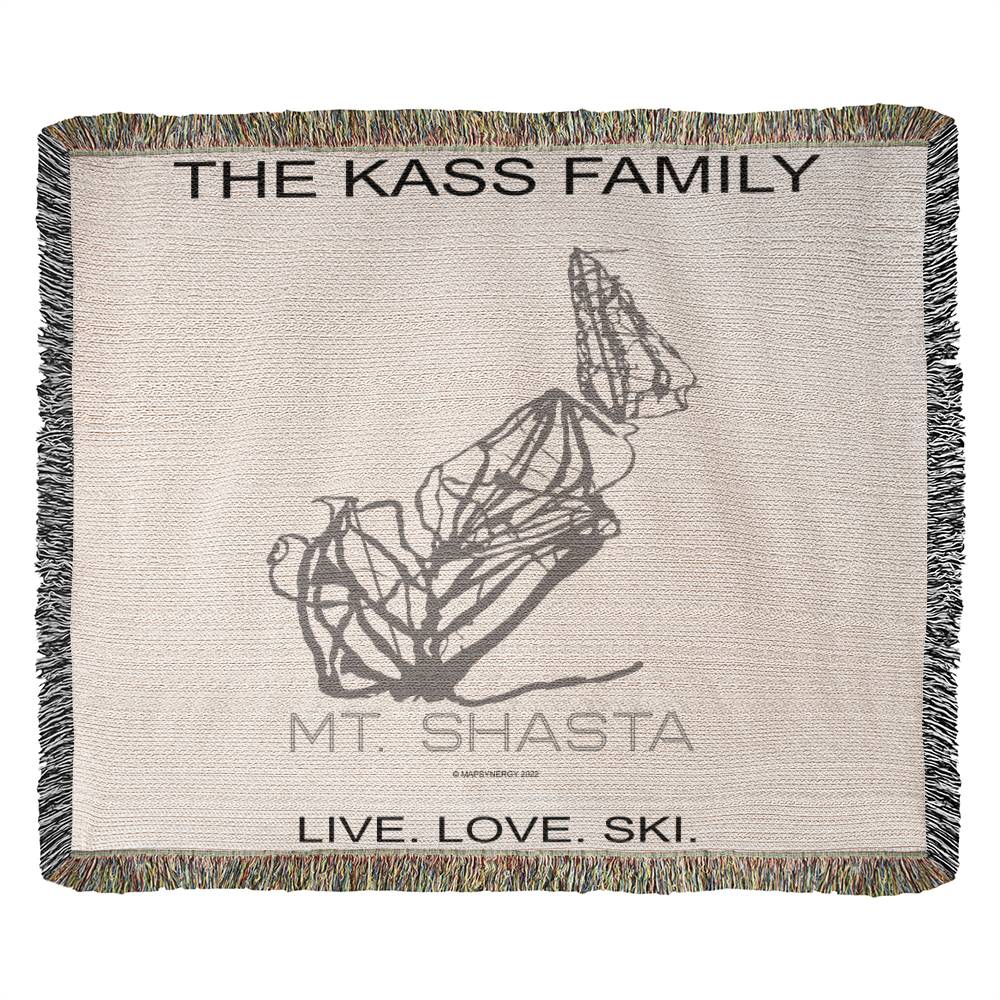 PERSONALIZED Mt. Shasta, California WOVEN BLANKET