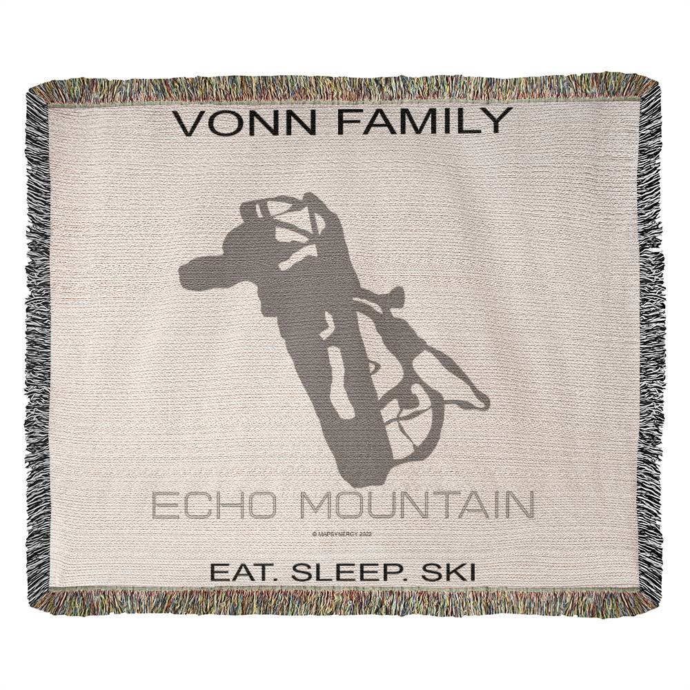 PERSONALIZED ECHO MOUNTAIN, COLORADO WOVEN BLANKET
