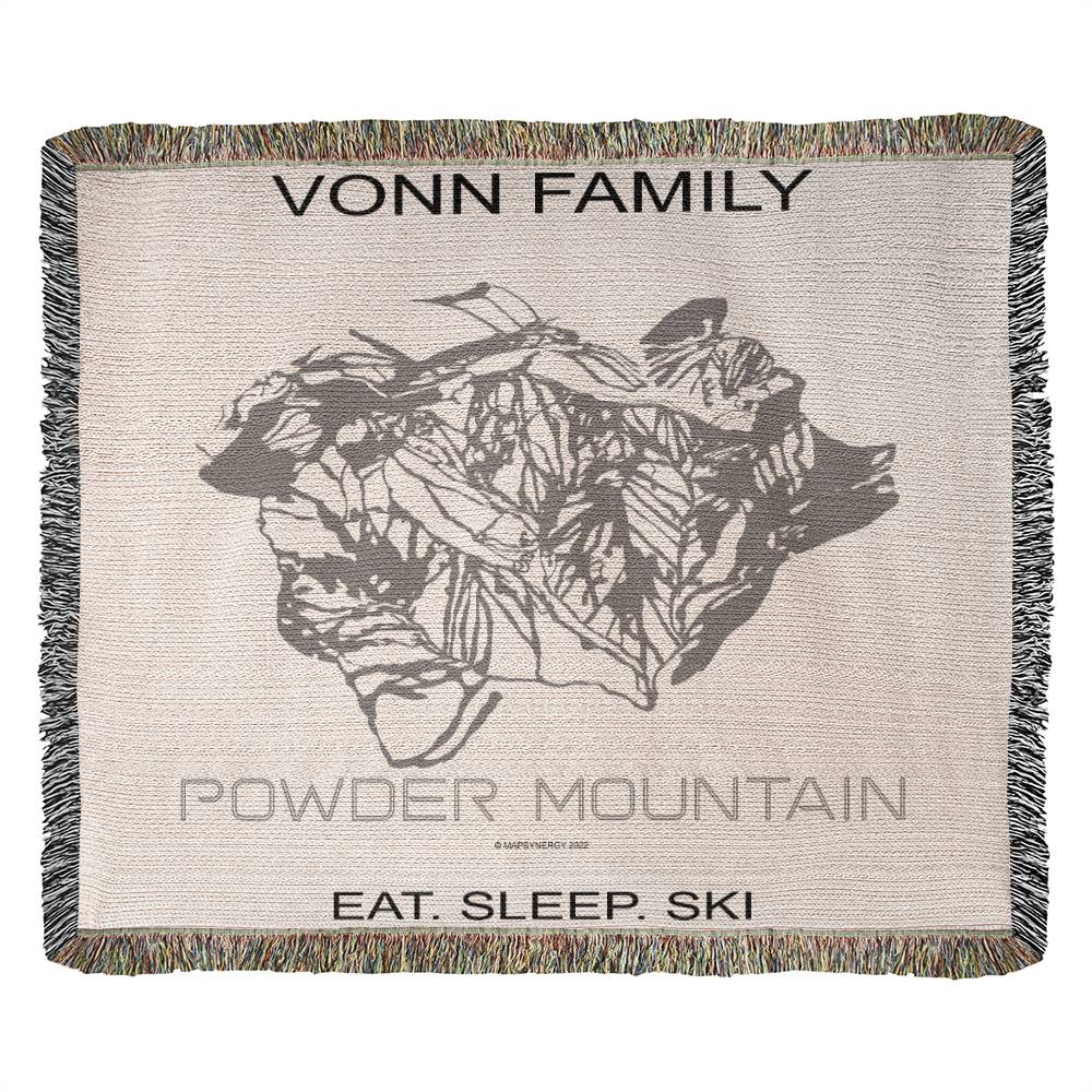 PERSONALIZED POWDER MOUNTAIN, UTAH WOVEN BLANKET