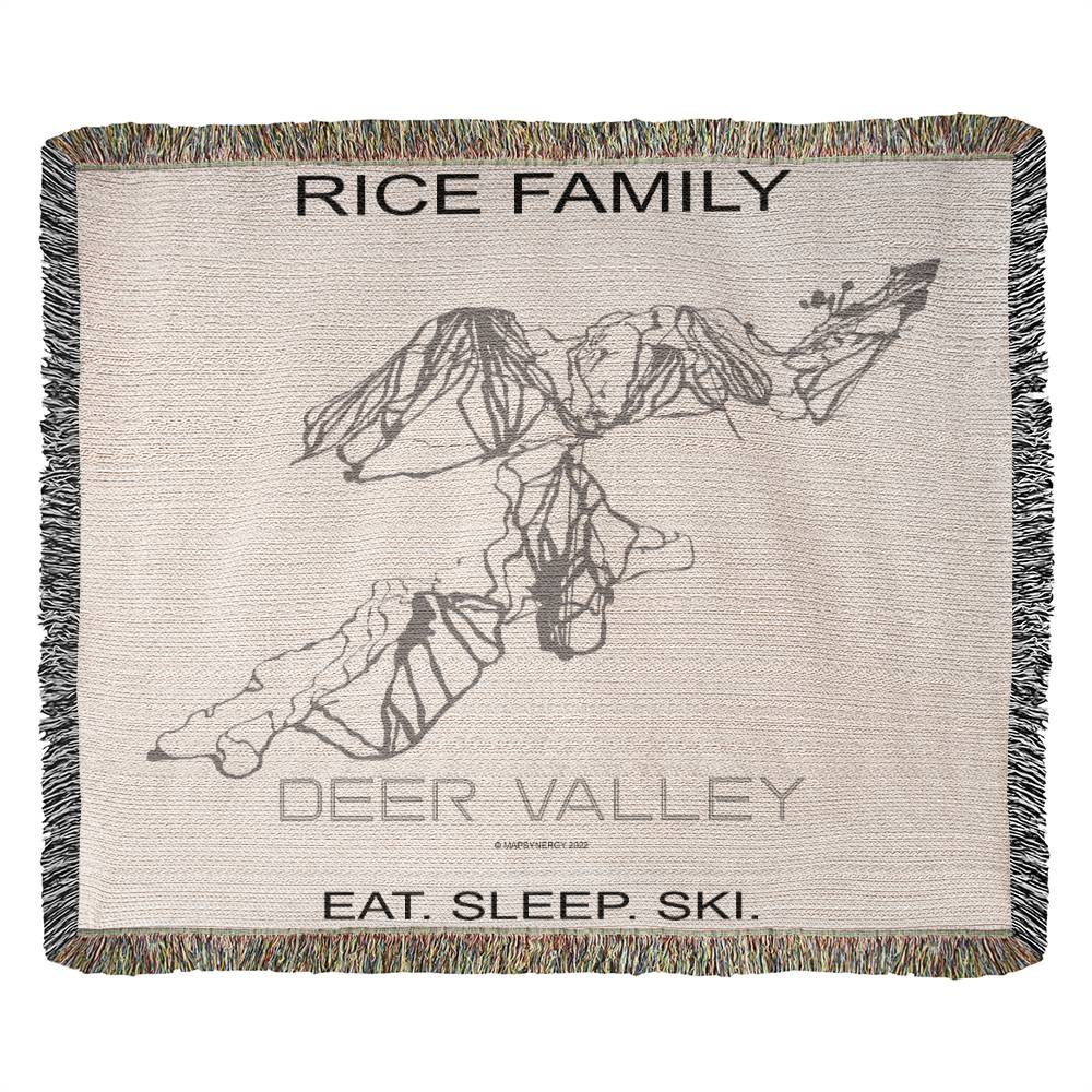 PERSONALIZED DEER VALLEY, UTAH WOVEN BLANKET