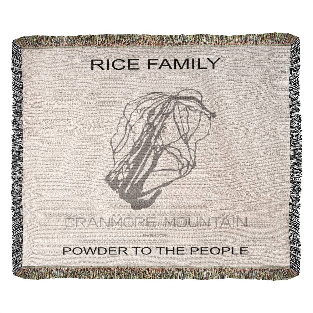 PERSONALIZED CRANMORE MOUNTAIN, NEW HAMPSHIRE WOVEN BLANKET