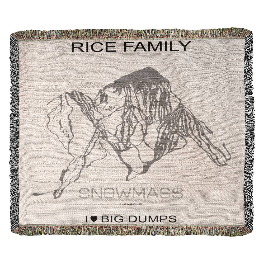 PERSONALIZED SNOWMASS, COLORADO WOVEN BLANKET