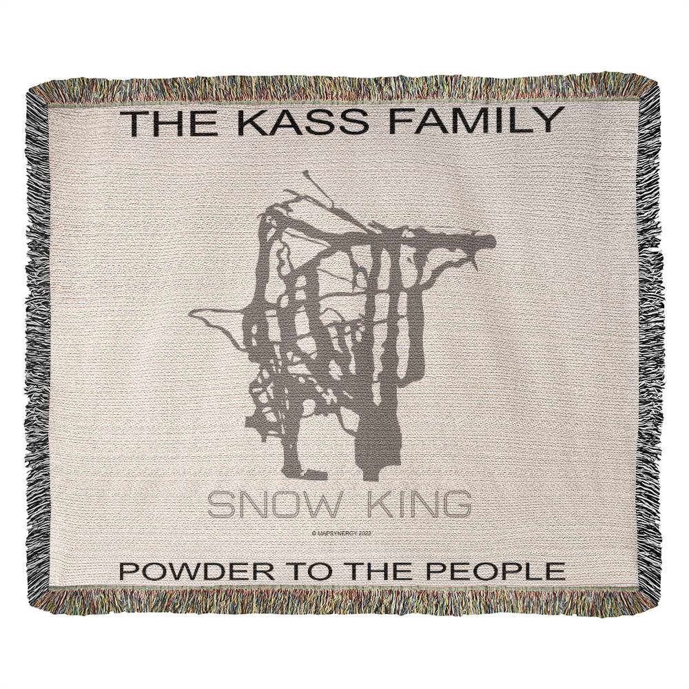 PERSONALIZED SNOW KING,  WYOMING WOVEN BLANKET