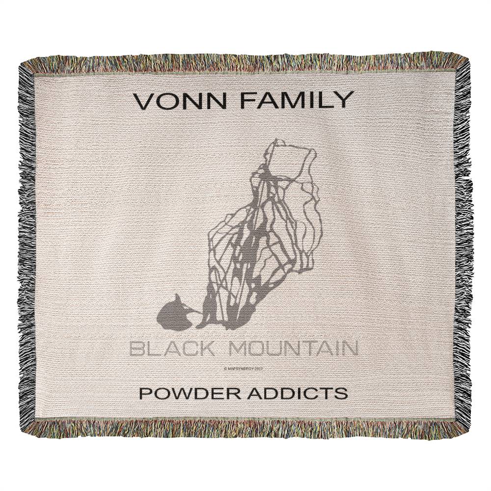 PERSONALIZED BLACK MOUNTAIN, NEW HAMPSHIRE WOVEN BLANKET