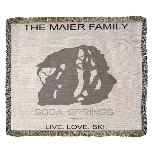 PERSONALIZED Soda Springs, California WOVEN BLANKET - Powderaddicts