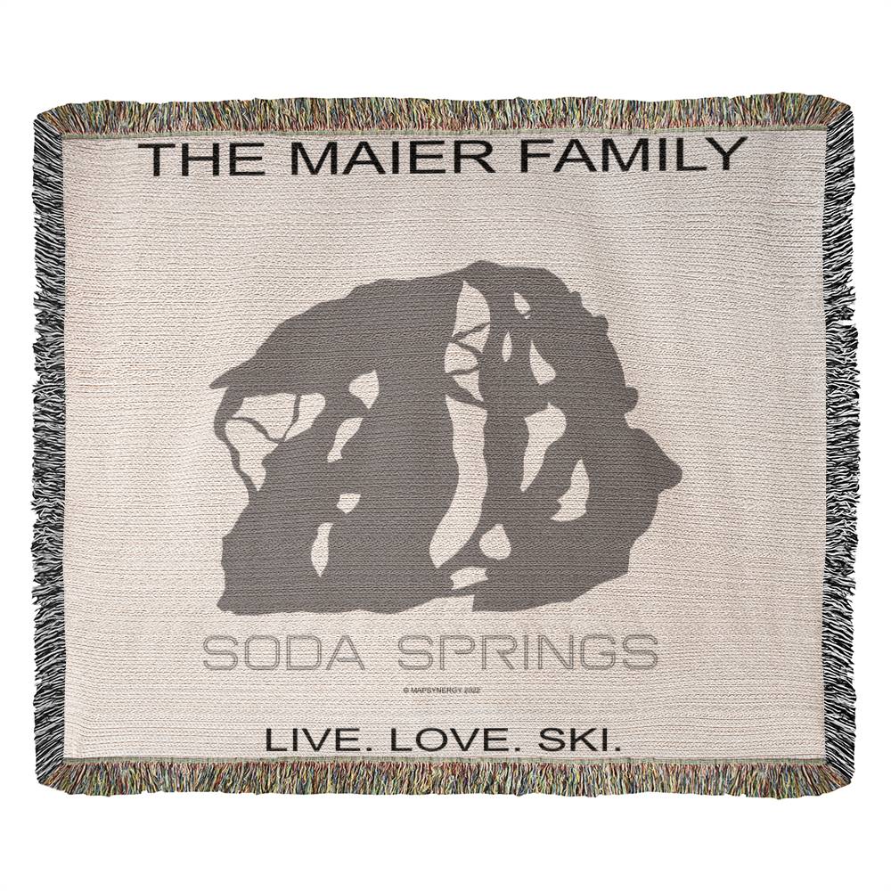 PERSONALIZED Soda Springs, California WOVEN BLANKET