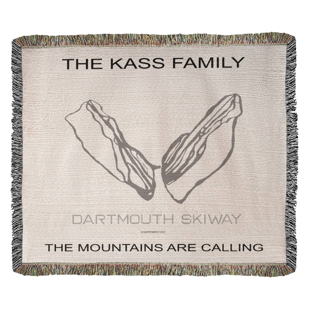 PERSONALIZED DARTMOUTH SKIWAY, NEW HAMPSHIRE WOVEN BLANKET