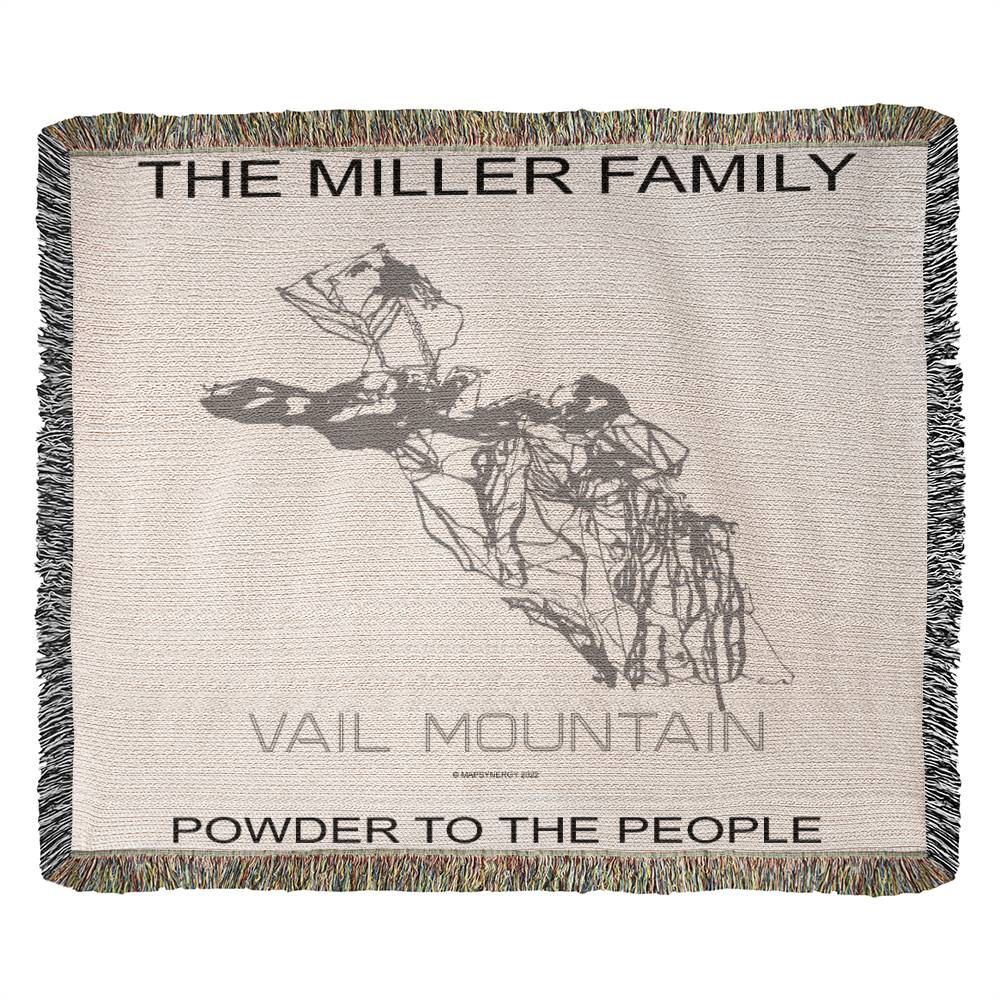 PERSONALIZED VAIL MOUNTAIN, COLORADO WOVEN BLANKET