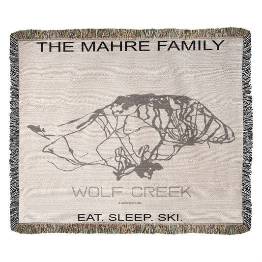PERSONALIZED WOLF CREEK , COLORADO WOVEN BLANKET