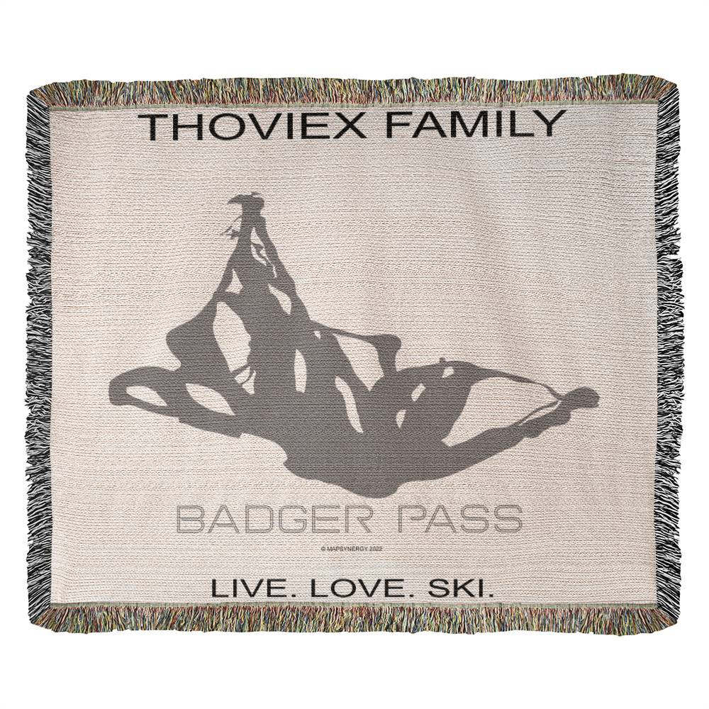 PERSONALIZED Badger Pass, California WOVEN BLANKET