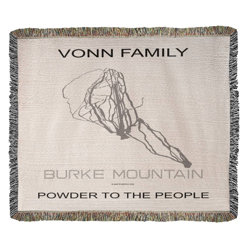 PERSONALIZED Burke Mountain, Vermont WOVEN BLANKET