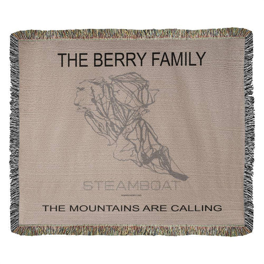 PERSONALIZED STEAMBOAT, COLORADO WOVEN BLANKET
