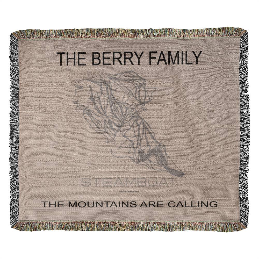 PERSONALIZED STEAMBOAT, COLORADO WOVEN BLANKET