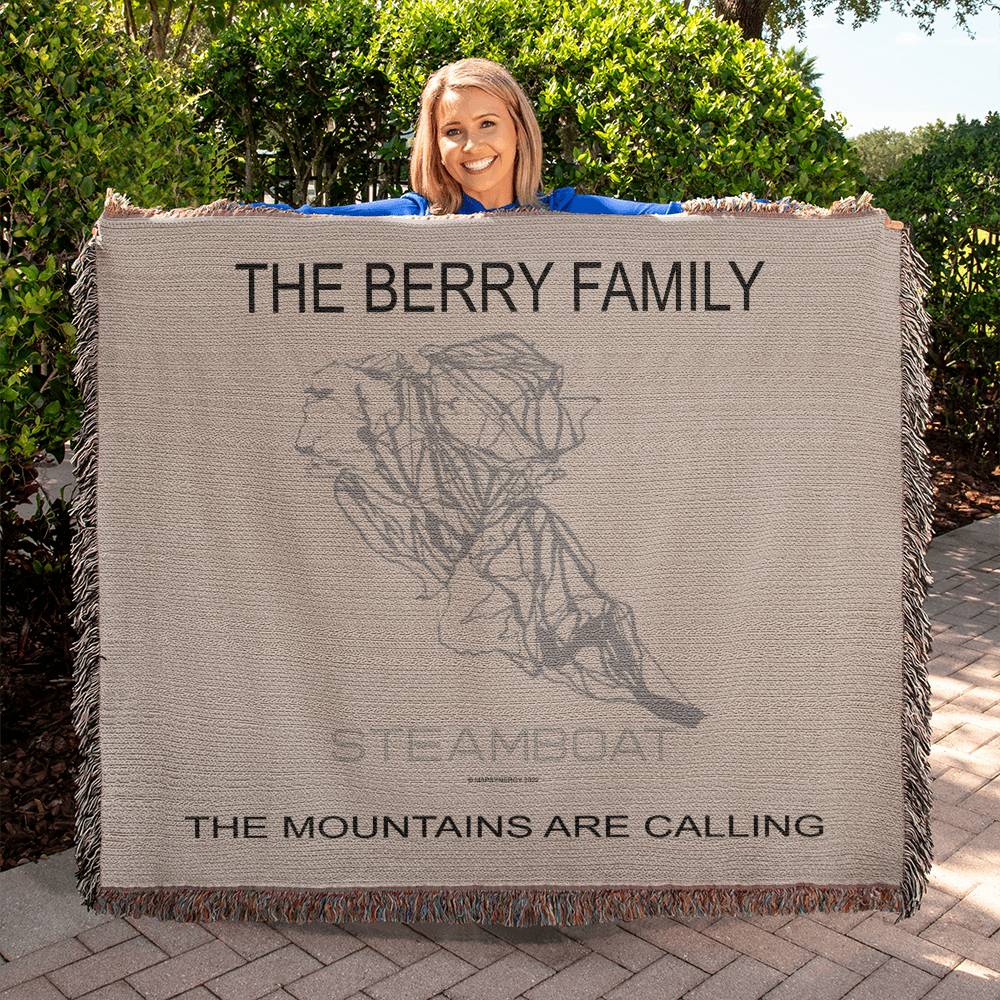 PERSONALIZED STEAMBOAT, COLORADO WOVEN BLANKET