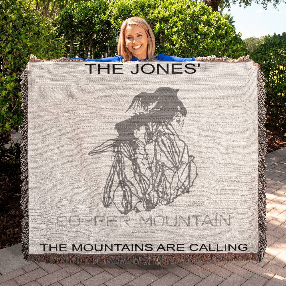 PERSONALIZED COPPER MOUNTAIN, COLORADO WOVEN BLANKET