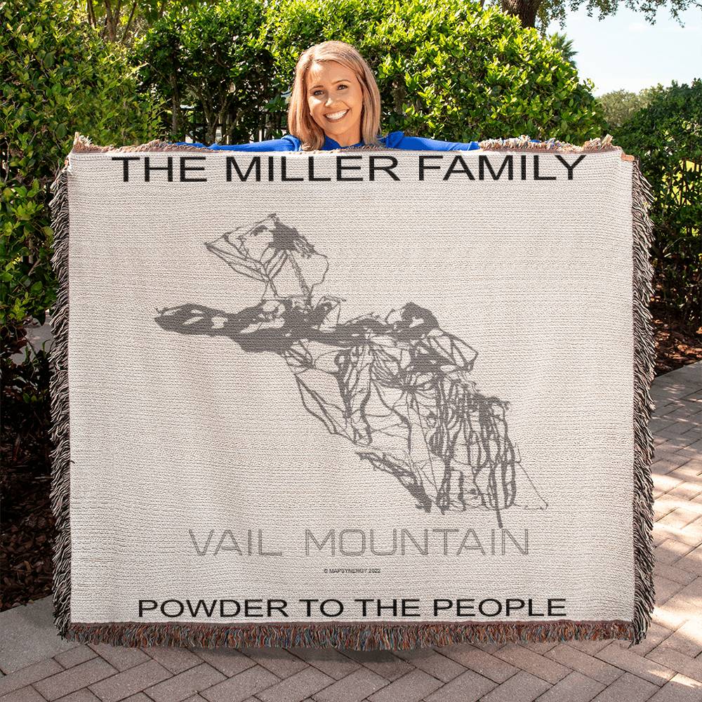 PERSONALIZED VAIL MOUNTAIN, COLORADO WOVEN BLANKET