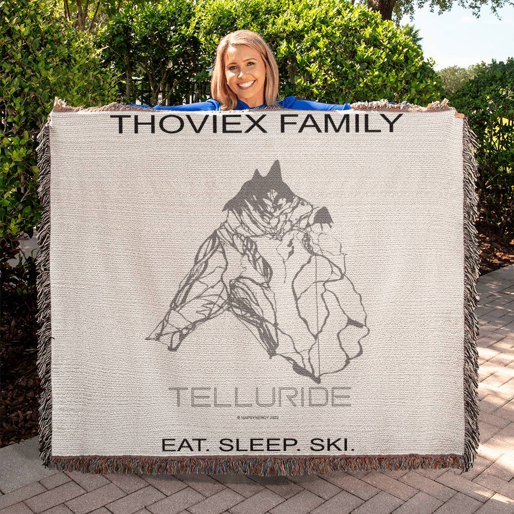 PERSONALIZED TELLURIDE, COLORADO WOVEN BLANKET