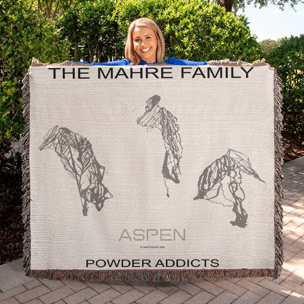 PERSONALIZED ASPEN, COLORADO WOVEN BLANKET