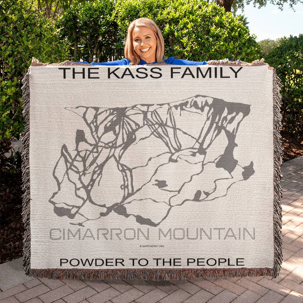 PERSONALIZED CIMARRON MOUNTAIN, COLORADO WOVEN BLANKET