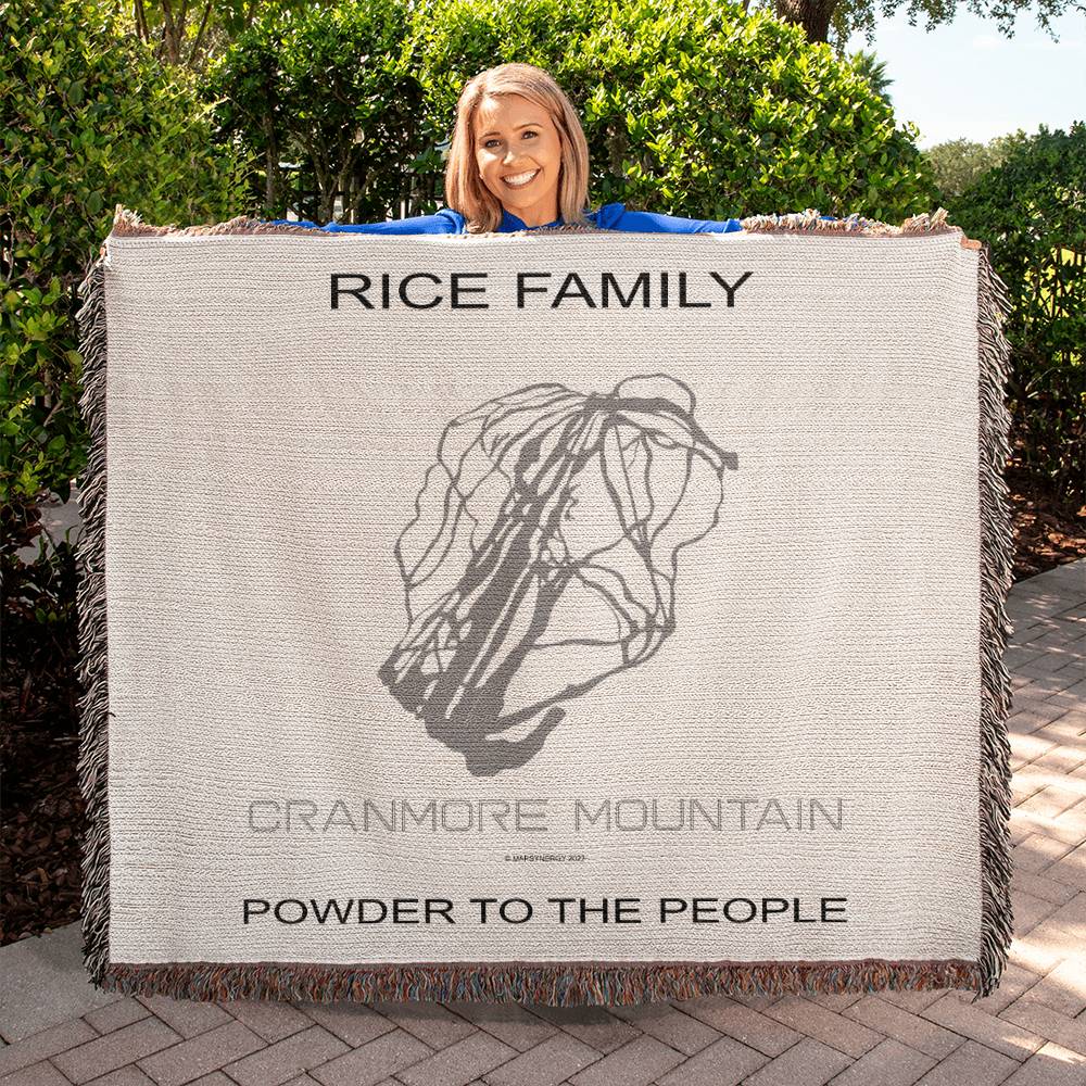 PERSONALIZED CRANMORE MOUNTAIN, NEW HAMPSHIRE WOVEN BLANKET