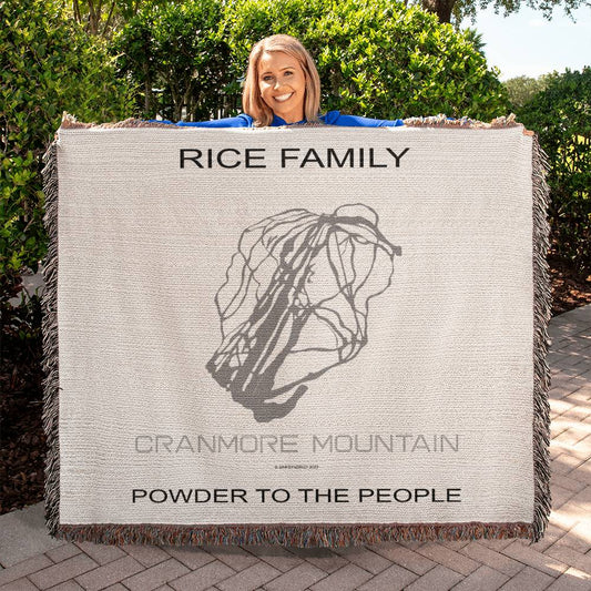 PERSONALIZED CRANMORE MOUNTAIN, NEW HAMPSHIRE WOVEN BLANKET