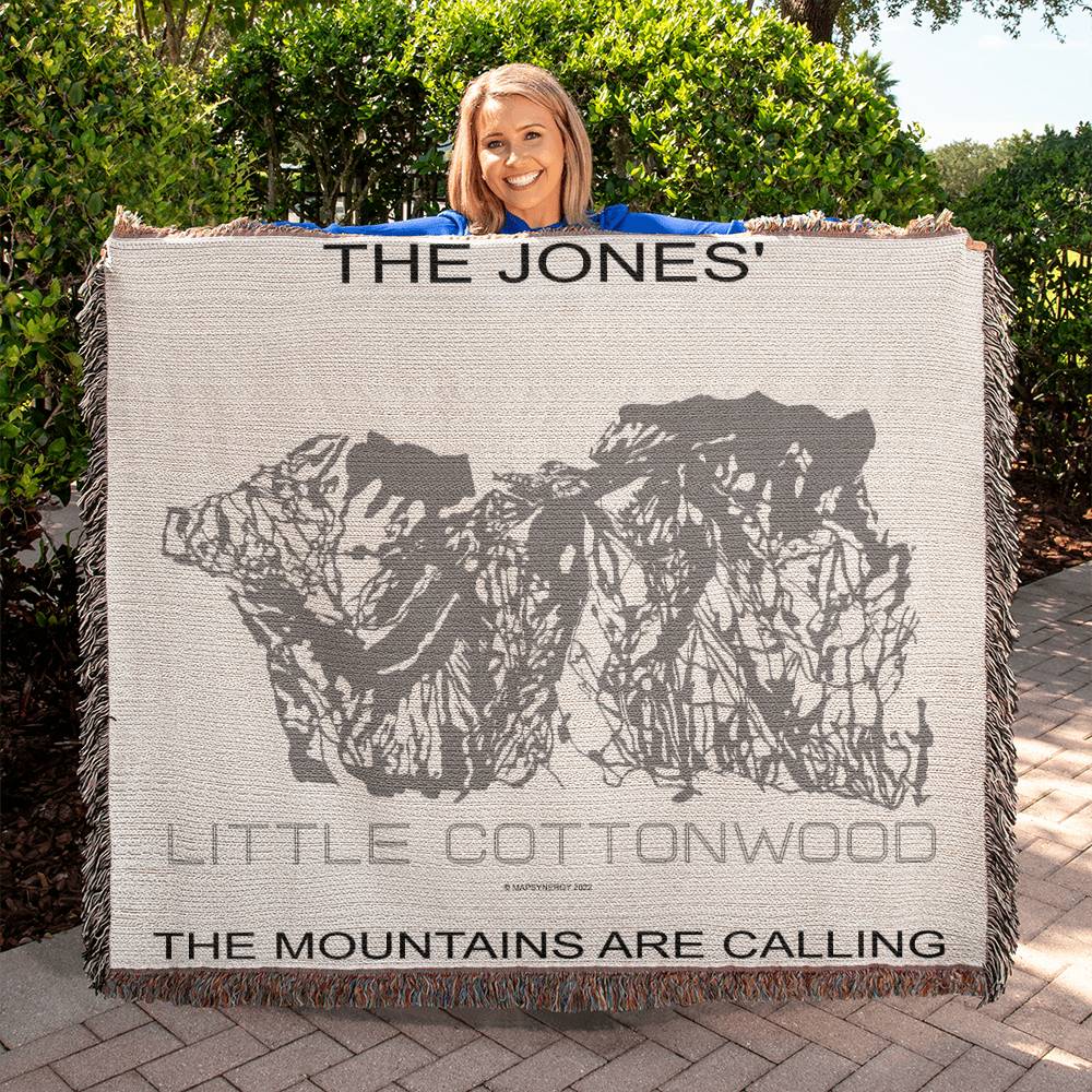 PERSONALIZED LITTLE COTTONWOOD, UTAH WOVEN BLANKET