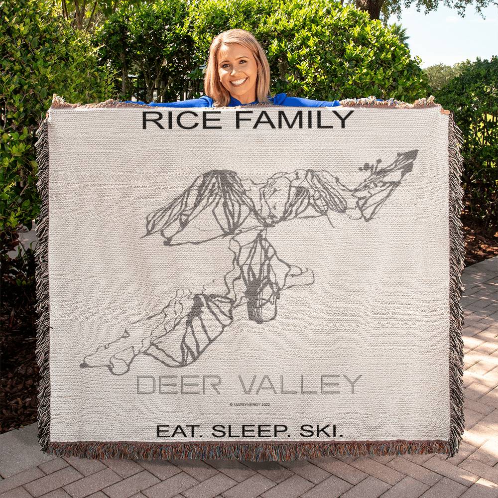 PERSONALIZED DEER VALLEY, UTAH WOVEN BLANKET