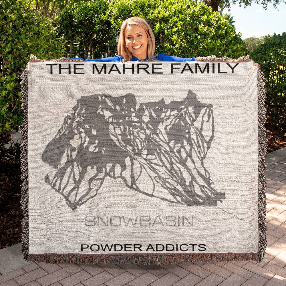 PERSONALIZED SNOWBASIN, UTAH WOVEN BLANKET
