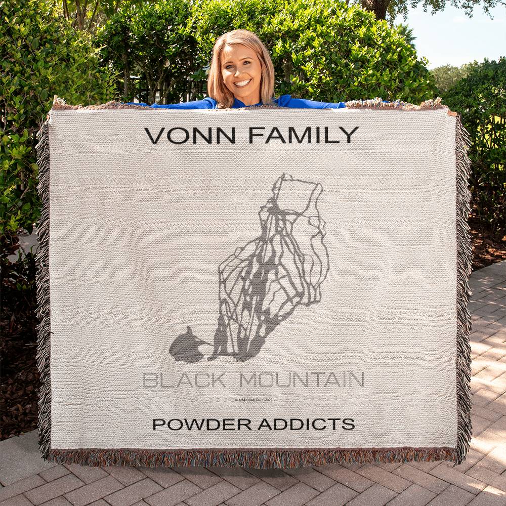 PERSONALIZED BLACK MOUNTAIN, NEW HAMPSHIRE WOVEN BLANKET