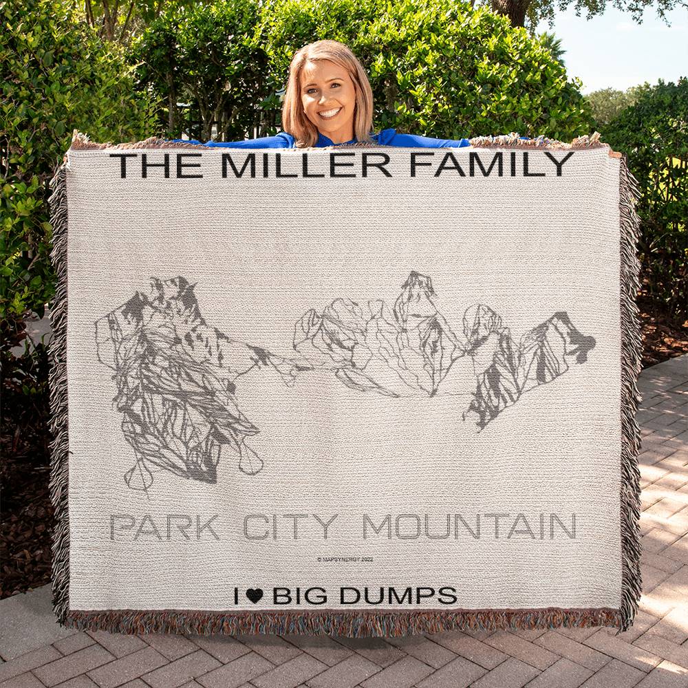 PERSONALIZED PARK CITY MOUNTAIN, UTAH WOVEN BLANKET