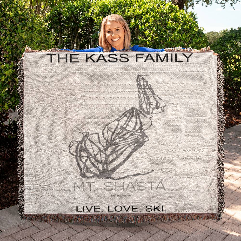 PERSONALIZED Mt. Shasta, California WOVEN BLANKET