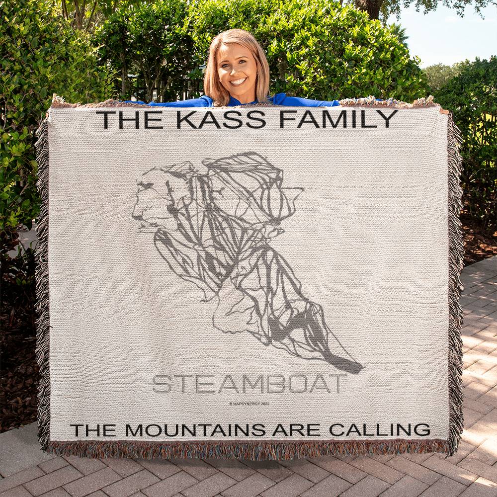 PERSONALIZED STEAMBOAT, COLORADO WOVEN BLANKET