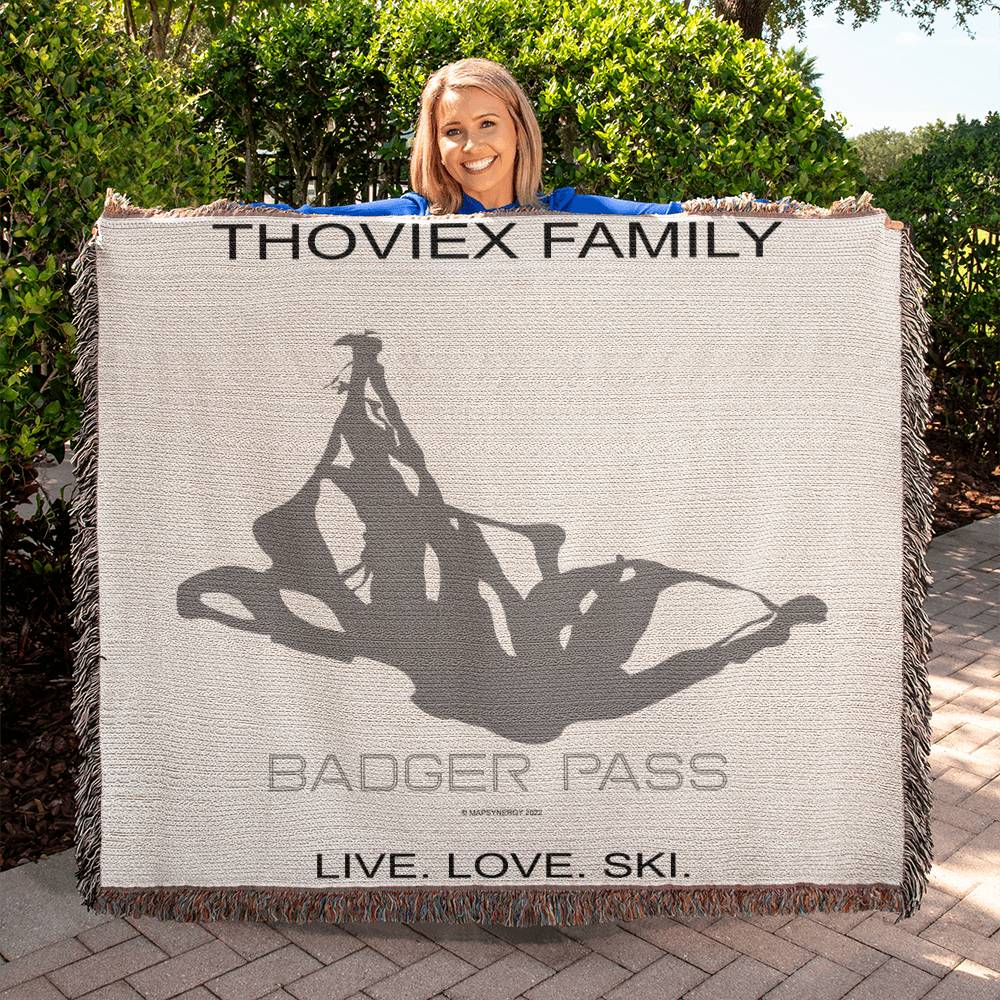 PERSONALIZED Badger Pass, California WOVEN BLANKET