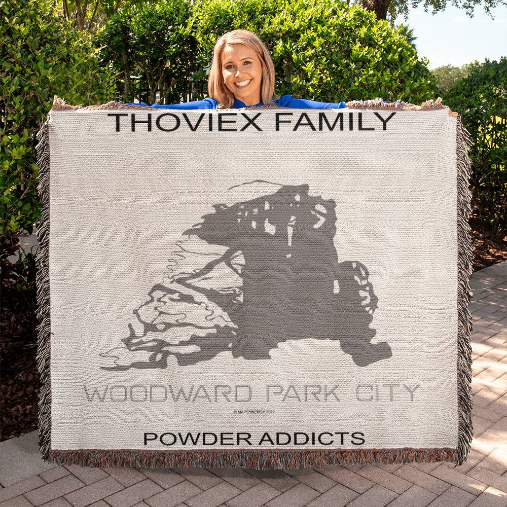 PERSONALIZED WOODWARD PARK CITY, UTAH WOVEN BLANKET
