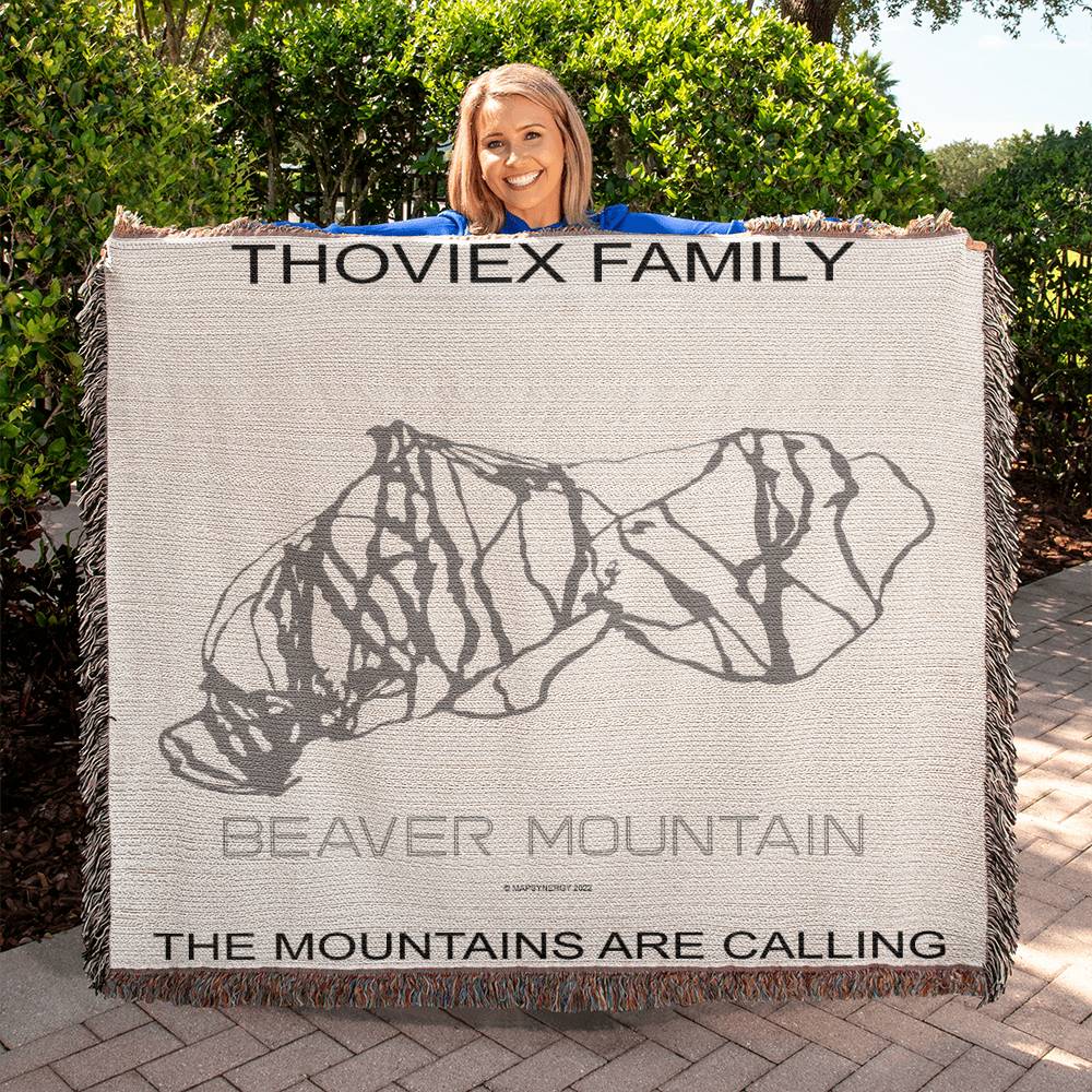 PERSONALIZED BEAVER MOUNTAIN, UTAH WOVEN BLANKET