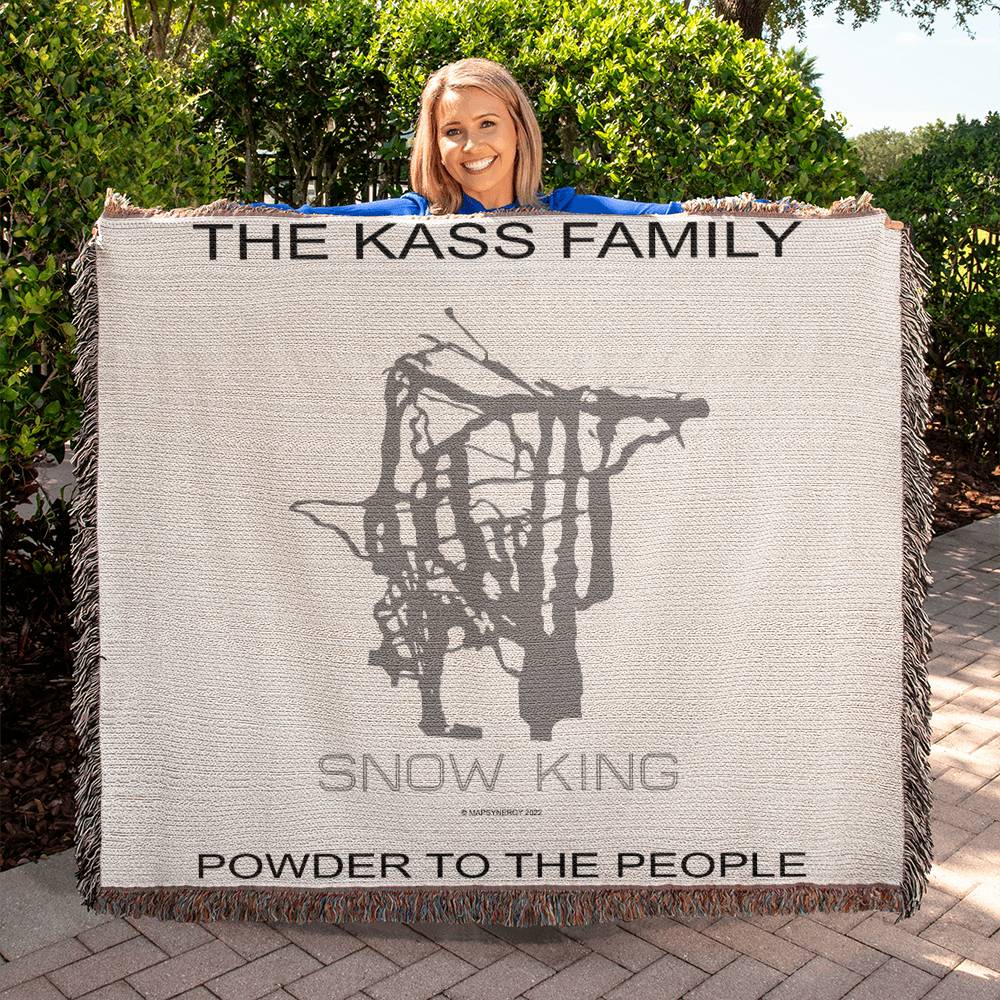 PERSONALIZED SNOW KING,  WYOMING WOVEN BLANKET