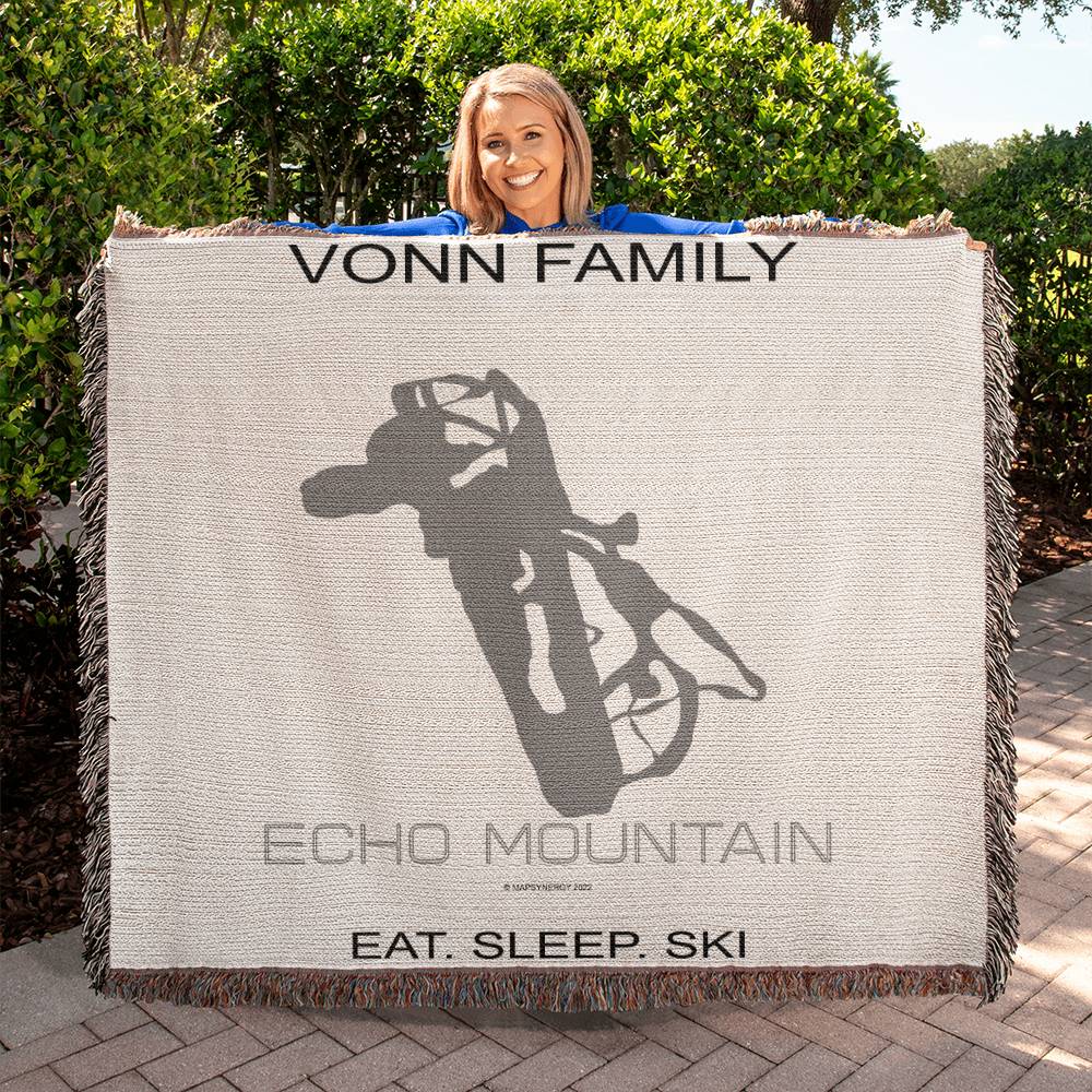 PERSONALIZED ECHO MOUNTAIN, COLORADO WOVEN BLANKET