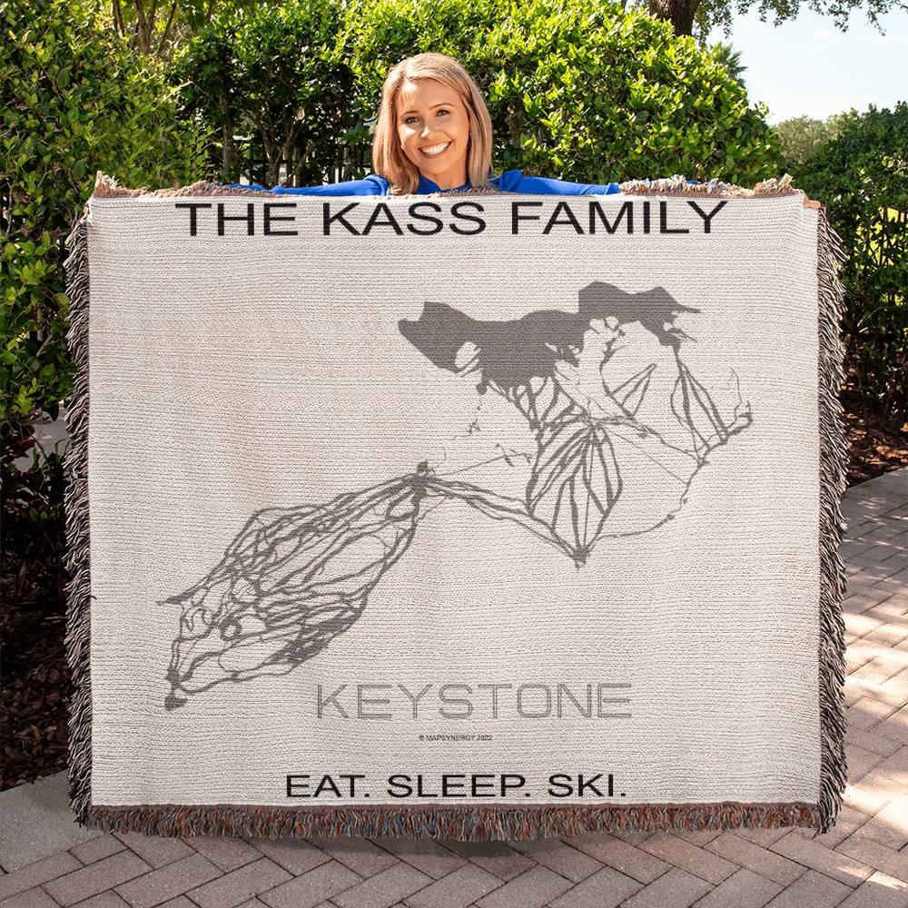 PERSONALIZED KEYSTONE, COLORADO WOVEN BLANKET