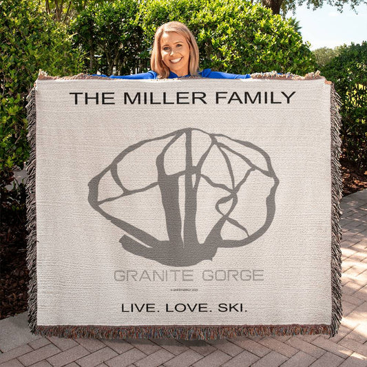 PERSONALIZED GRANITE GORGE, NEW HAMPSHIRE WOVEN BLANKET
