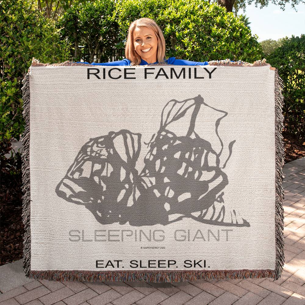 PERSONALIZED SLEEPING GIANT,  WYOMING WOVEN BLANKET