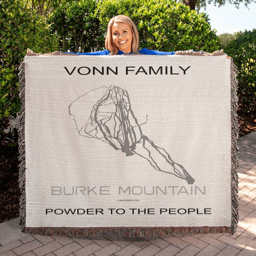 PERSONALIZED Burke Mountain, Vermont WOVEN BLANKET