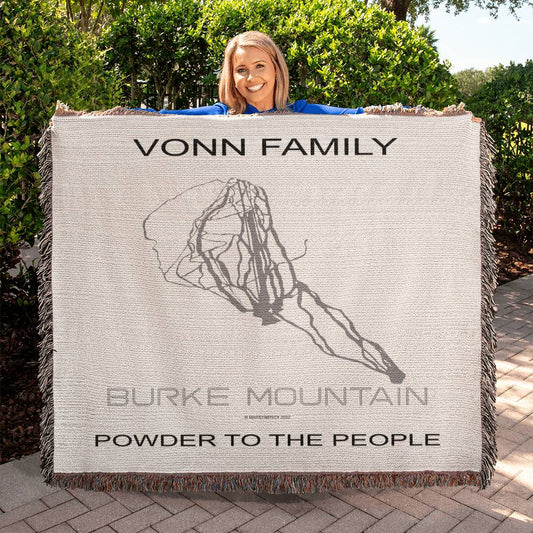PERSONALIZED Burke Mountain, Vermont WOVEN BLANKET