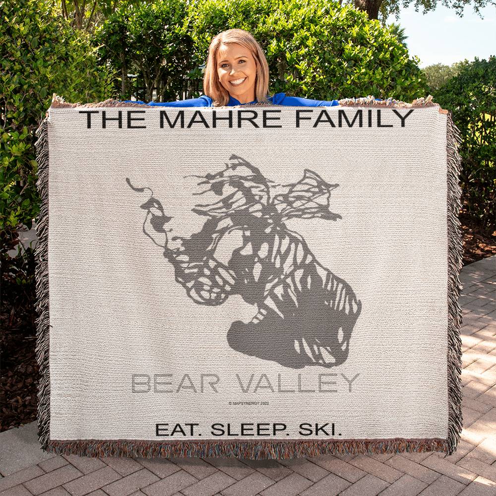 PERSONALIZED Bear Valley, California WOVEN BLANKET