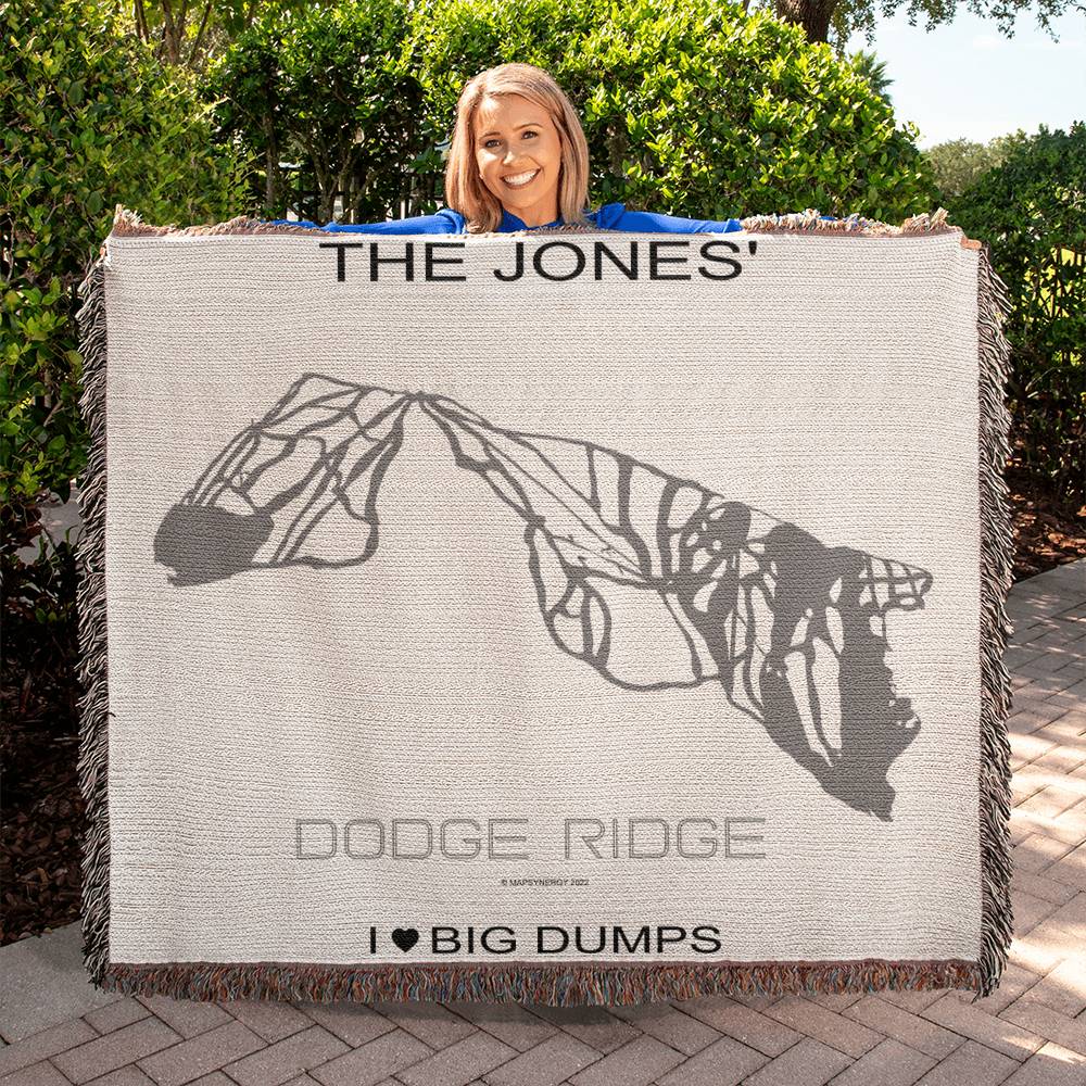 PERSONALIZED Dodge Ridge, California WOVEN BLANKET