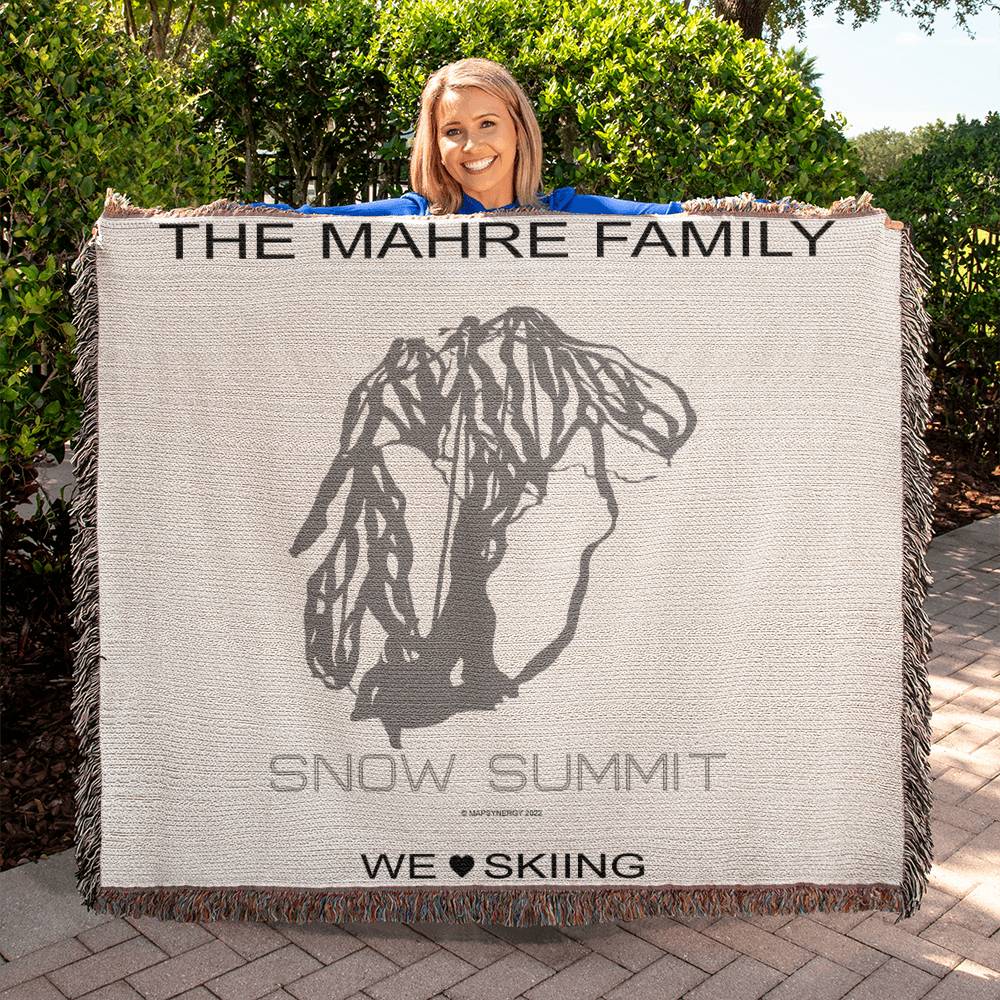 PERSONALIZED Snow Summit, California WOVEN BLANKET