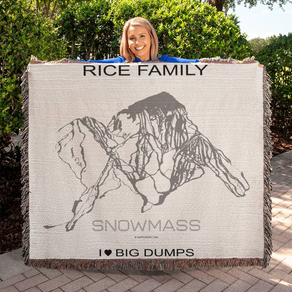 PERSONALIZED SNOWMASS, COLORADO WOVEN BLANKET