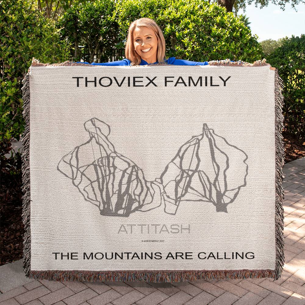 PERSONALIZED ATTITASH, NEW HAMPSHIRE WOVEN BLANKET