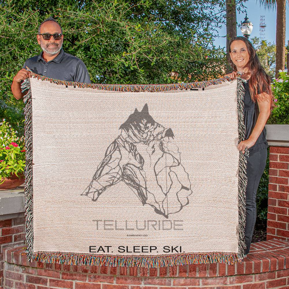 PERSONALIZED TELLURIDE, COLORADO WOVEN BLANKET
