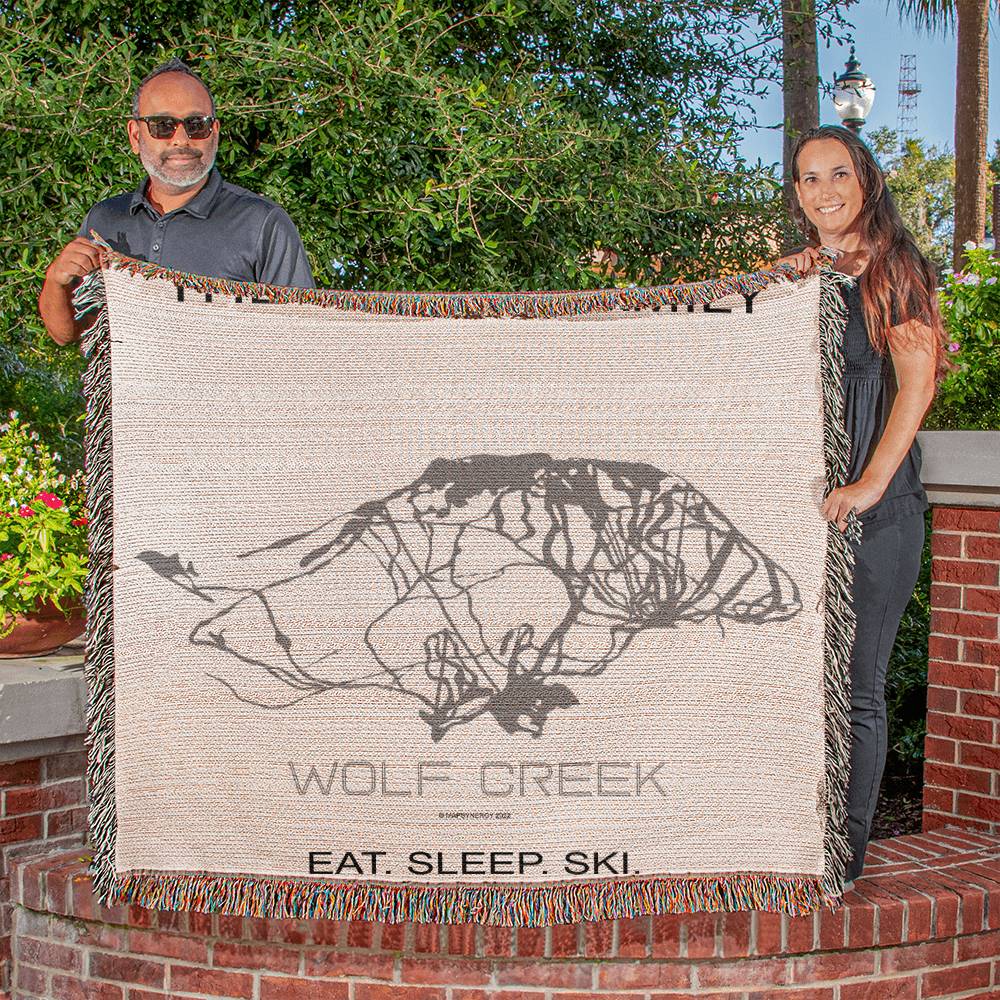 PERSONALIZED WOLF CREEK , COLORADO WOVEN BLANKET